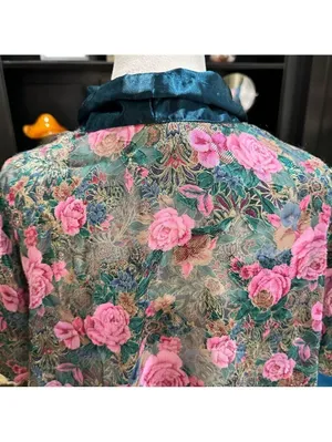 Victoria's Secret Gold Label Green Sheer Rose Top Size Small thumbnail 9