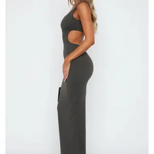 White Fox Midnight Dancing One Shoulder Charcoal Maxi Bodycon Dress Size L NWT thumbnail 2