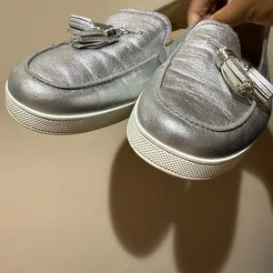Michael Kors Loafers‎ Size 9 Leather Silver Metallic Callahan Moccasins U thumbnail 8