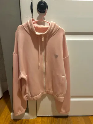 GUESS Cecila scuba zip sweatshirt in rose buttery soft thumbnail 3