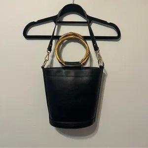 INC International Concepts Black Bucket Bag Style Purse thumbnail 1