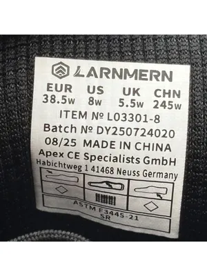 Larnmern L03301-8 Work Chef Shoes Womens 8 Black Slip Resistant Waterproof thumbnail 7