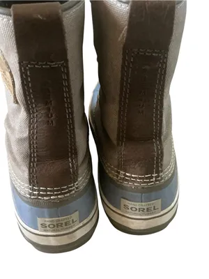 Sorel 1964 premium CVS waterproof boots tan and blue size 8 winter snow boot thumbnail 3