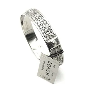 COACH Signature C Logo Silver Tone Bangle Bracelet NWT thumbnail 7