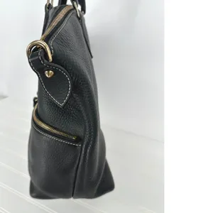 Dooney & Bourke Satchel‎ Bag Purse Black Leather Pebbled Zip Pocket Classic Tote thumbnail 6