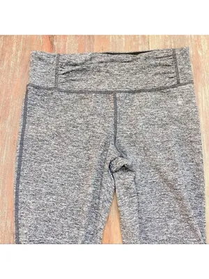 Tangerine Gray Capri Leggings Ruched Zipper Sides Small thumbnail 2