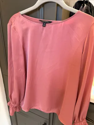 Banana Republic Rose-Pink Long Sleeve Boatneck Blouse thumbnail 1