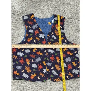 Vintage 90s Handmade Noah’s Ark Patchwork Reversible Vest Women’s Size L Boho thumbnail 9
