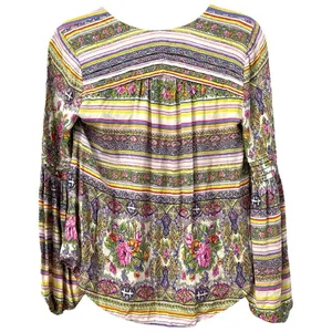 $98 Maeve by Anthropologie Multicolored Ceresco Floral Peasant Blouse XS thumbnail 4