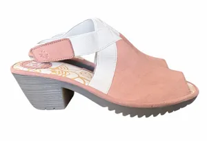 Fly London Wato Peep Toe Slingback Sandals Leather size 39 US 8-8.5 Tan Sand thumbnail 1