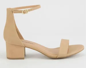 Nude Chunky Heel Ankle Strap Sandal Tan Size 10 thumbnail 4
