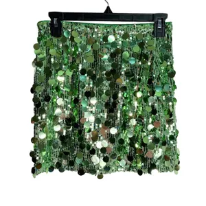 Like an angel NWT Waist Wow Green Sequin‎ Bodycon Mini Skirt Stretchy Party Club Small thumbnail 7