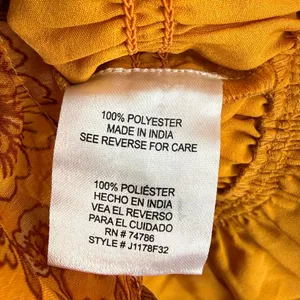 Patrons of Peace Crop Floral Smocked Ruffle Marigold Top - Size - Medium thumbnail 4