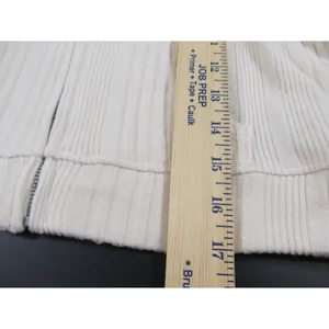 Self Esteem Juniors Brushed Ribbed Full‑Zip Crop Hoodie NWT Large Cream Knit thumbnail 6