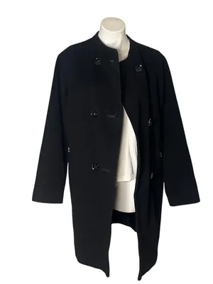 BOGNER Black Coat Virgin Wool Cashmere Blend Double Breasted Womens Size 8 EU 38 thumbnail 3