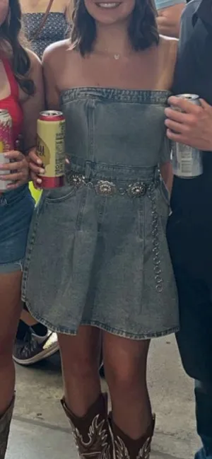 Forever 21 Strapless Denim Dress thumbnail 2