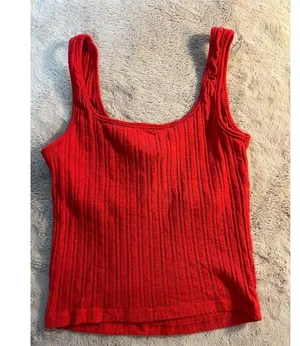 Aeropostale Women's Red Ribbed Knit Sleeveless Tank Top Standard Size S thumbnail 5