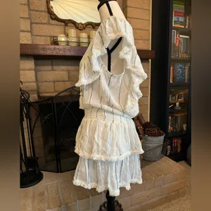 Surf Gypsy NWT Fringe Trim Ruffled Swim Cover Up - Large thumbnail 7