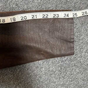 Maggy London Brown Croc Faux Leather Zip Jacket Blazer 6 Chic Mob 80s Vegan Moto thumbnail 9