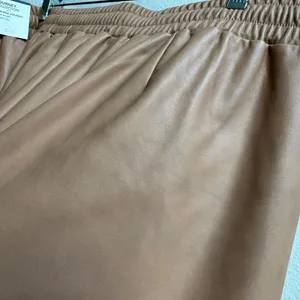 NWT Calia Journey Pants Size XL Tan Vegan Leather High Rise Straight Leg Pull On thumbnail 6