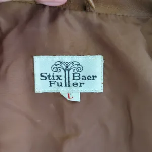 Vintage Stix Baer Fuller Vegan Faux Leather Jacket Brown Women's Large Vinyl‎ thumbnail 8