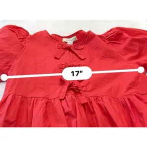 Band Of The Free Scarlet Red Bow Mini Dress Tie Front Boho Coquette Medium thumbnail 11