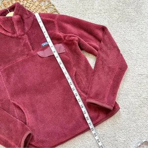 Patagonia Re-Tool Burgundy Fuzzy Fleece 3/4 Snap-T Pullover Jacket Size XS thumbnail 11