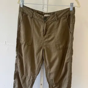 Calvin Klein Jeans Womens Brown Linen Blend Cropped Utility Cargo Pants Size Sm thumbnail 3