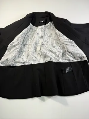 White House Black Market Black Fitted Two-Button Blazer thumbnail 6