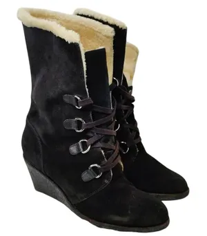 BlackWedge mid calf Boots by Cole Haan Size 11 thumbnail 1