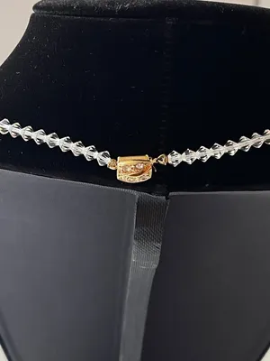 Vintage 50s Faceted Crystal Necklace Aurora Borealis MCM thumbnail 3