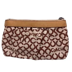 COACH Signature Brown Coated Canvas Wristlet thumbnail 2