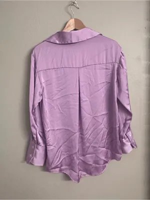 ZARA Satin Button-Up Shirt thumbnail 3