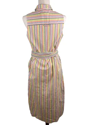 Tuckernuck Pomander Place Rainbow Stripe Sleeveless Riley Dress Medium Preppy thumbnail 4