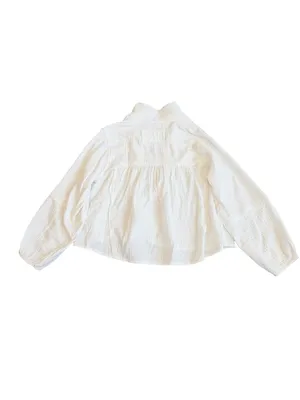 We The Free Ivory Cotton Gauze Popover Blouse Long Sleeve V Neck Small Women's thumbnail 11
