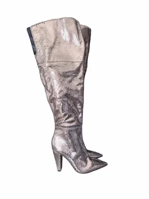 Vince Camuto Minnada Wide Calf Over The Knee Heeled Boots size 7 Warm Pewter thumbnail 4