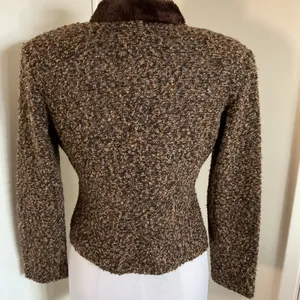 Rabbit Rabbit Rabbit Brown Bouclé Jacket with Faux Fur Trim Size 2 thumbnail 5
