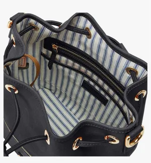 Dooney & Bourke Women's Drawstring in Pebble Grain Leather, Medium Sized Handbag with Drawstring Closure, Black Black thumbnail 5
