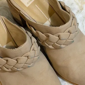 Dolce Vita Braided Tan Mule Heels Womens 9 Beige Pointed‎ Toe Block Heel Slip On thumbnail 3