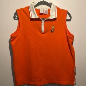 Disney- Vintage Neon Orange Tigger Design Collared Embroidered Vest- XL thumbnail 1