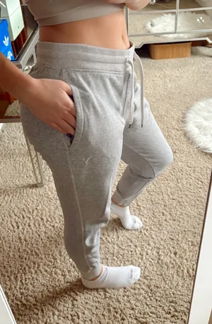 American Eagle Gray Boyfriend Joggers  thumbnail 1