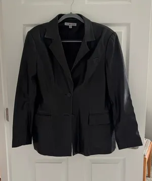 Vintage Black Leather Jacket Size M thumbnail 1