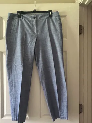 Talbots Chambray Casual Pants Trousers Size 12 Petite Preppy Minimalist Straight thumbnail 11