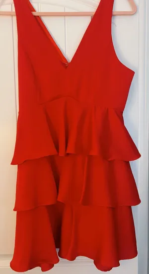 Red Pink Lily Dress thumbnail 1
