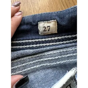 BKE STELLA Denim Blue Jeans Women's Size 27 24" CROP 3" Single Cuff Preppy Party thumbnail 4