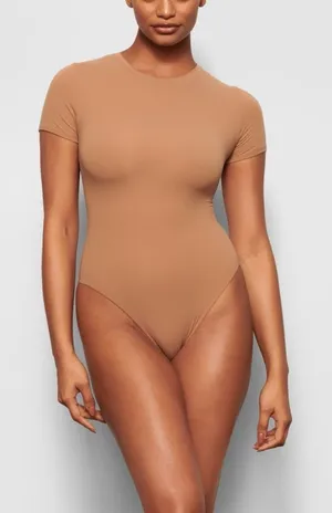 SKIMS Fits Everybody T-Shirt Bodysuit in Limited Edition Sienna size large thumbnail 1