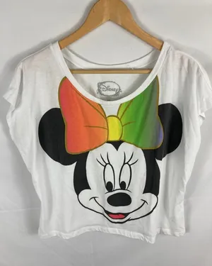 Disney Minnie Mouse Crop Boxy Tshirt Size Medium thumbnail 1
