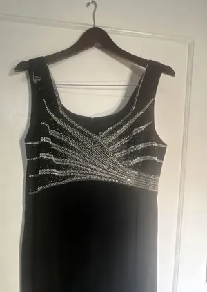Daymor Couture Evening Gown Black Embellished Maxi Dress thumbnail 3