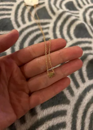 Tiny heart necklace gold tone jewlery fashion jewlery thumbnail 1