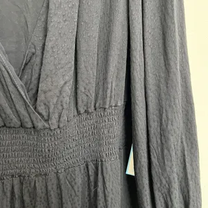 Draper James RSVP Plus 1X Smocked Waist Dress Surplice V-Neck Black‎ Long Sleeve thumbnail 5